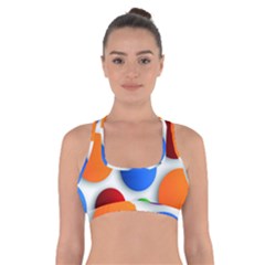 Abstract Dots Colorful Cross Back Sports Bra by nateshop