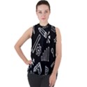 Knowledge Drawing Education Science Mock Neck Chiffon Sleeveless Top View1