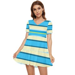 Stripes-3 Tiered Short Sleeve Babydoll Dress by nateshop