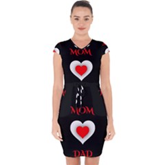 Mom And Dad, Father, Feeling, I Love You, Love Capsleeve Drawstring Dress  by nateshop