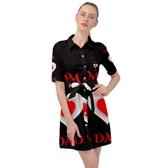 Mom And Dad, Father, Feeling, I Love You, Love Belted Shirt Dress by nateshop