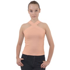 Peach Fuzz 2024 Cross Neck Velour Top by dressshop