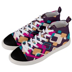 Colorful Abstract Background, Geometric Background Men s Mid-top Canvas Sneakers by nateshop