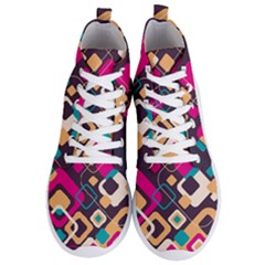 Colorful Abstract Background, Geometric Background Men s Lightweight High Top Sneakers by nateshop