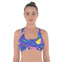 Geometric Shapes Material Design, Lollipop, Lines Cross Back Sports Bra by nateshop