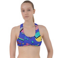 Geometric Shapes Material Design, Lollipop, Lines Criss Cross Racerback Sports Bra by nateshop
