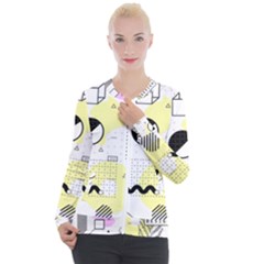 Graphic Design Geometric Background Casual Zip Up Jacket by Grandong