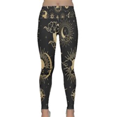 Asian Set With Clouds Moon Sun Stars Vector Collection Oriental Chinese Japanese Korean Style Lightweight Velour Classic Yoga Leggings by Grandong