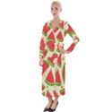 Cute Watermelon Seamless Pattern Velvet Maxi Wrap Dress View1