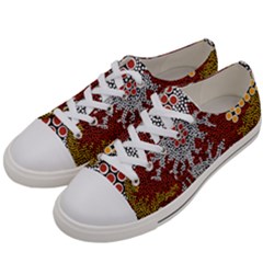 Authentic Aboriginal Art - Bushland Dreaming Women s Low Top Canvas Sneakers by hogartharts