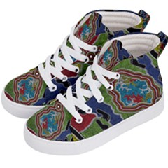 Authentic Aboriginal Art - Walking The Land Kids  Hi-top Skate Sneakers by hogartharts