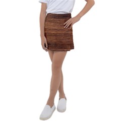 Brown Wooden Texture Kids  Tennis Skirt by nateshop