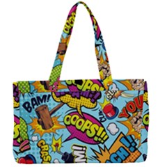 Graffiti Word Seamless Pattern Canvas Work Bag by Bedest