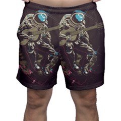 Astronaut Playing Guitar Parody Men s Shorts by Cemarart