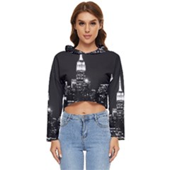 Photography Of Buildings New York City  Nyc Skyline Women s Lightweight Cropped Hoodie by Cemarart