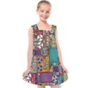 Pattern Design Art Techno  Dj Music Retro Music Device Kids  Cross Back Dress View1