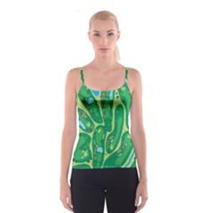 Golf Course Par Golf Course Green Spaghetti Strap Top by Cemarart