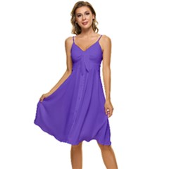 Ultra Violet Purple Sleeveless Tie Front Chiffon Dress by bruzer