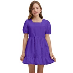 Ultra Violet Purple Kids  Short Sleeve Dolly Dress by bruzer