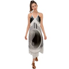 Washing Machines Home Electronic Halter Tie Back Dress  by Proyonanggan