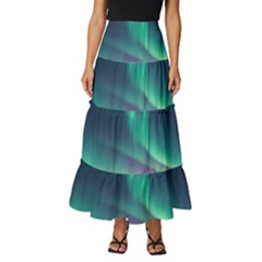 Triangle Pattern Design Cute Tiered Ruffle Maxi Skirt by Ndabl3x