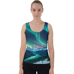 Zig Zag Waves Lines Geometric Velvet Tank Top by Ndabl3x