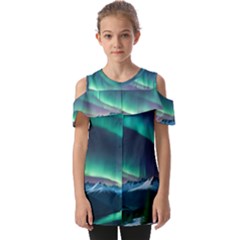 Zig Zag Waves Lines Geometric Fold Over Open Sleeve Top by Ndabl3x