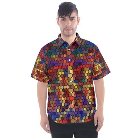 Pattern Dots Wallpaper Seamless Pattern Men s Short Sleeve Shirt by Ndabl3x