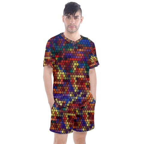 Pattern Dots Wallpaper Seamless Pattern Men s Mesh T-shirt And Shorts Set by Ndabl3x