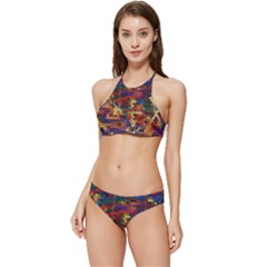 Hexagon Honeycomb Pattern Design Banded Triangle Bikini Set by Ndabl3x