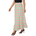 Mosaic Hexagon Honeycomb Tiered Ruffle Maxi Skirt View2