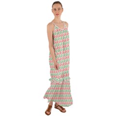 Spirals Geometric Pattern Design Cami Maxi Ruffle Chiffon Dress by Ndabl3x