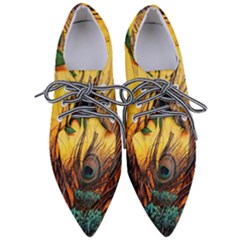 City Light Sky Landmark Painting Pointed Oxford Shoes by Cemarart