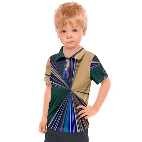 Zig Zag Pattern Geometric Design Kids  Polo T-shirt by Cemarart