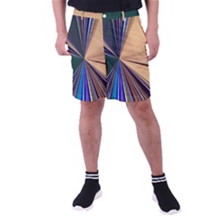 Zig Zag Pattern Geometric Design Men s Pocket Shorts by Cemarart