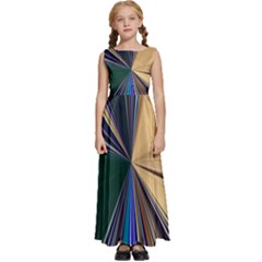 Leaves Plant Foliage Green Kids  Satin Sleeveless Maxi Dress by Cemarart