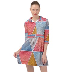 Texture With Triangles Mini Skater Shirt Dress by nateshop