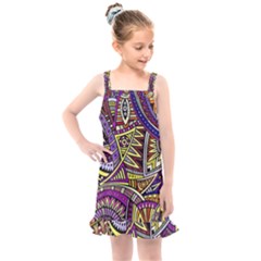 Violet Paisley Background, Paisley Patterns, Floral Patterns Kids  Overall Dress by nateshop