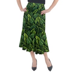 Green Leaves Midi Mermaid Skirt by goljakoff