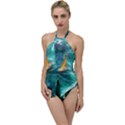 Dolphin Swimming Sea Ocean Go with the Flow One Piece Swimsuit View1