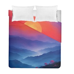 Valley Night Mountains Duvet Cover Double Side (full/ Double Size) by Cemarart