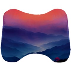 Valley Night Mountains Head Support Cushion by Cemarart