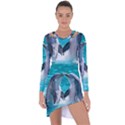 Dolphins Sea Ocean Asymmetric Cut-Out Shift Dress View1