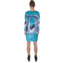 Dolphins Sea Ocean Asymmetric Cut-Out Shift Dress View2