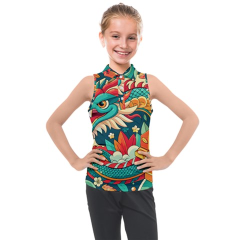 Chinese New Year – Year Of The Dragon Kids  Sleeveless Polo T-shirt by Valentinaart