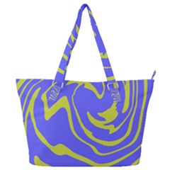 Blue Green Abstract Full Print Shoulder Bag by Cemarart