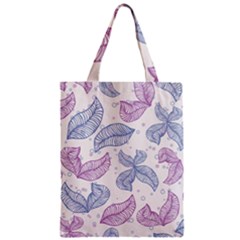 Leaves Line Art Background Zipper Classic Tote Bag by Cemarart