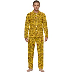 Blooming Flowers Of Lotus Paradise Men s Long Sleeve Velvet Pocket Pajamas Set by pepitasart