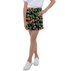 Flowers Pattern Art Floral Texture Kids  Tennis Skirt by Cemarart