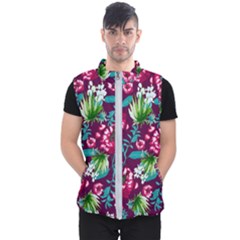 Flowers Pattern Art Texture Floral Men s Puffer Vest by Cemarart